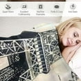 thumbnail image 3 of Shiartex Eiffel Tower Blanket Women Chic Retro Paris Theme Throw Blanket Vintage Paris Cityscape Blanket Bedroom Decor French Teal Fuzzy Blanket Throw 50x60in, 3 of 6