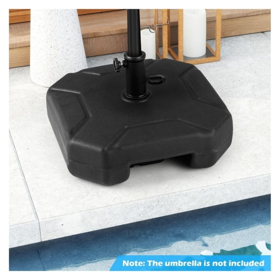 17 Inch 88 LBS Heavy-Duty Fillable Umbrella Base with Handle Black