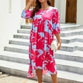 thumbnail image 5 of Lilgiuy Summer Sales Women's Summer Fashion Round Neck Short Sleeve Loose Large Size Dress, 5 of 5