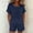 Navy, variant on Gamivast 2 Piece Summer Outfits for Women Casual Linen Textured Short Sleeve Top and Drawstring Shorts Set Loose Fit Matching Lounge Sweatsuits Vacation Streetwear Pajamas Navy XXXL