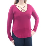 BELLE DU JOUR $13 Womens New 1141 Burgundy Cut Out Top L Juniors B+B