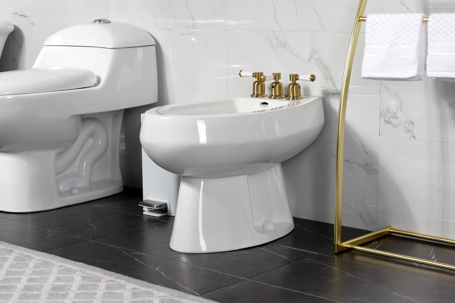 Kingston Brass KB6327DPL Paris Three-Handle Bidet Faucet, Brushed Brass