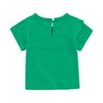 thumbnail image 3 of Annhoo Tops for Toddler Girls Ruffle Crew Neck Short Sleeve Blouses Cute Solid Breathable Trendy Shirts 1-5 Years, 3 of 9