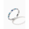 thumbnail image 2 of 1pc Cubic Zirconia & Evil Eye Decor Silver Wedding Band, 2 of 4