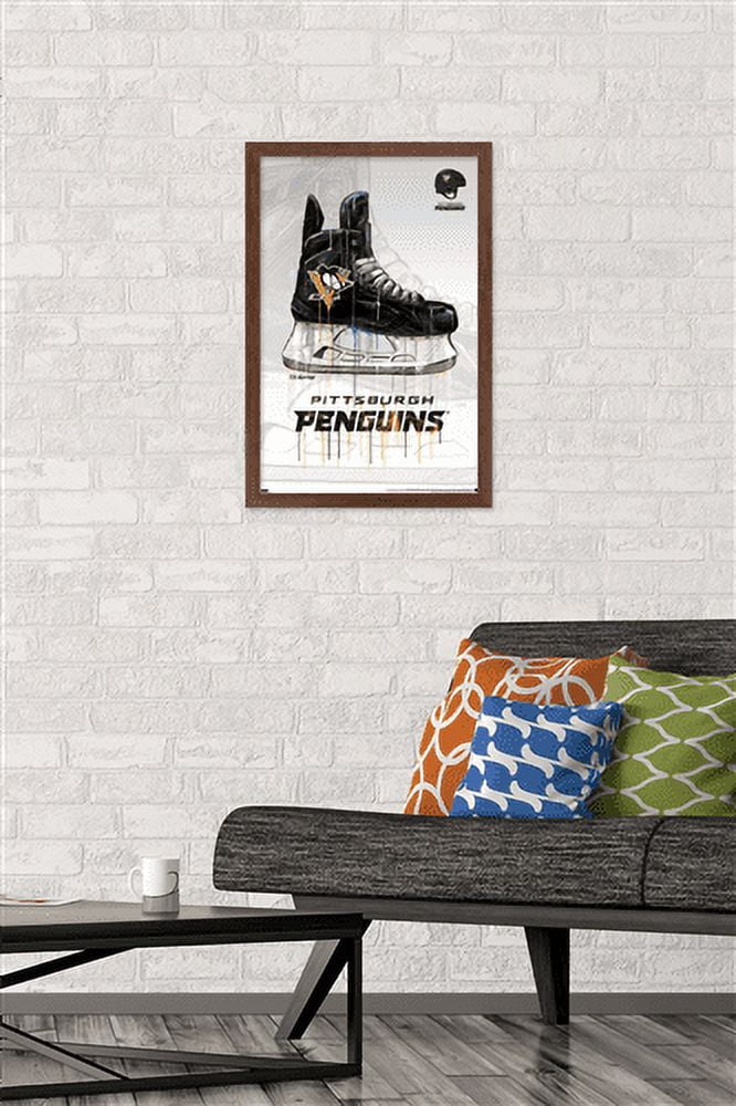 NHL Pittsburgh Penguins - Drip Skate 21 Wall Poster, 14.725" x 22.375", Framed