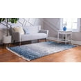 thumbnail image 4 of Unique Loom Hygge Shag Plush & Cozy Area Rug 4' x 6' Rectangle Blue/Ivory, 4 of 4