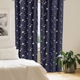 thumbnail image 2 of Ambesonne Space Window Curtains, Constellation Moons Pattern, Each 28" W x 84" L, Indigo and Pastel Brown, 2 of 4