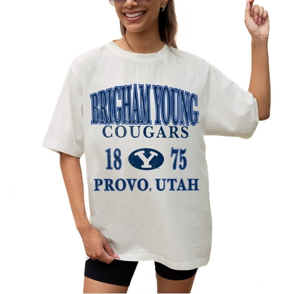 Women's Gameday Couture Cream BYU Cougars Unity Oversized T-Shirt