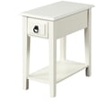 thumbnail image 2 of White solid - wood rectangular accent table with drawer and shelf, offering storage for keys and remotes in living areas, convenient to transport and store, 2 of 2