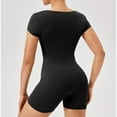 thumbnail image 4 of Riforla Women's Tight Sports Jumpsuit Short Sleeve Square R Training Running Yoga Fitness Jumpsuits for Women Black S, 4 of 4