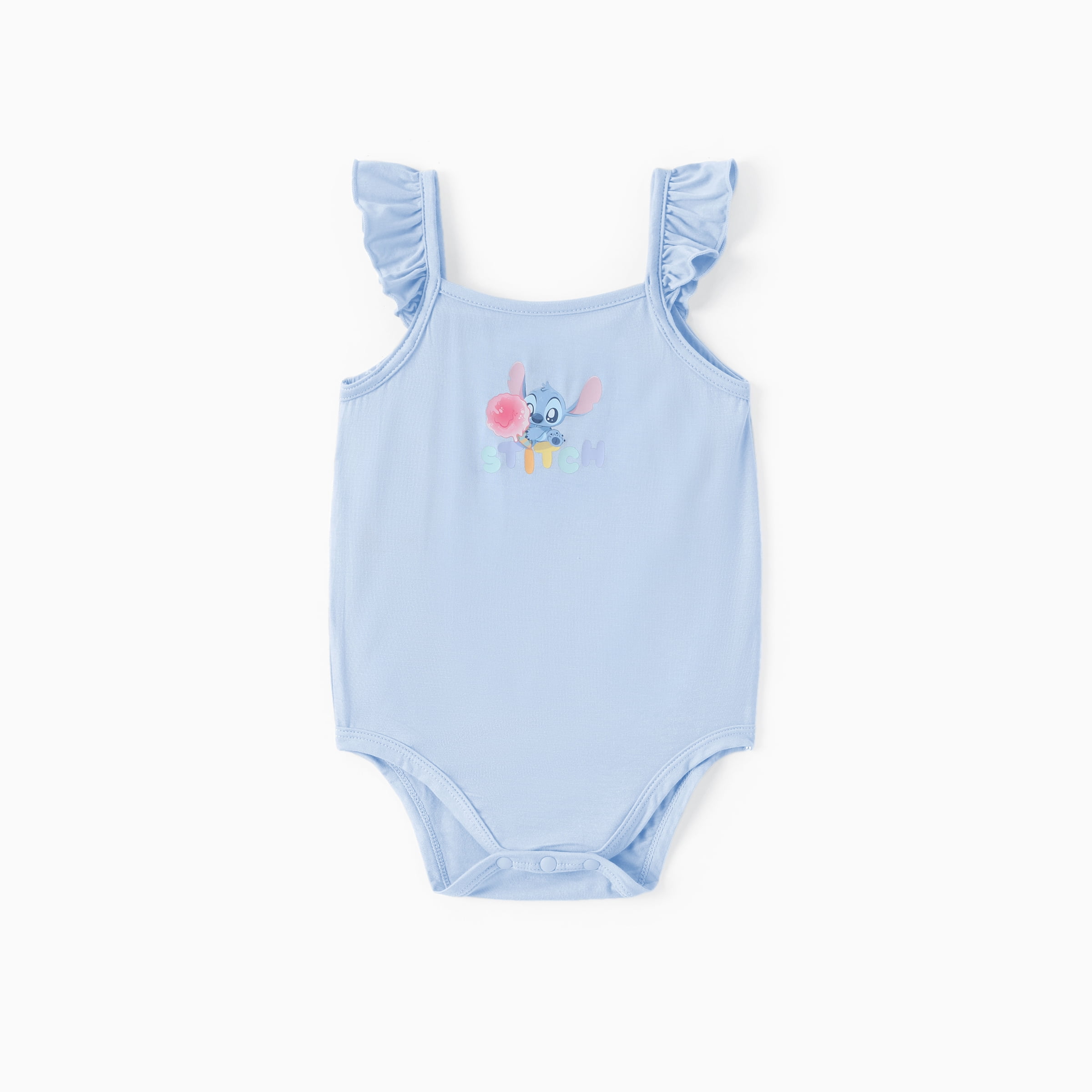 Disney Stitch Baby Girls Clothes Bamboo Viscose Floral Dress and Graphic Bodysuit 2 Pack Cute Outfit Shower Gift Newborn3-6 Months
