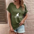thumbnail image 5 of ALLLIST Summer Women's Tops Short Sleeve V Neck T-Shirts Fashion Green Animal Print Shirts Tops for Ladies, 5 of 6