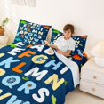 thumbnail image 3 of Catabedysis 3D Cartoon Dinosaur Bed Sheets For Boys,Educational Alphabet Print Full Size Sheets,4 Pieces,1 Flat Sheet, 1 Fitted Sheet and 2 Pillowcases, 3 of 6