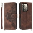 thumbnail image 1 of For Oppo A5 Pro 5G Case Flower Pattern PU Leather Wallet Phone Cover with Strap - Black, 1 of 5