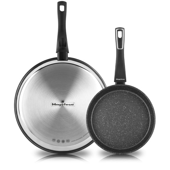 Magefesa Onix Stainless Steel Nonstick Frying Pan Set, 7 & 9.4 inch Induction-Ready Skillets