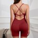 thumbnail image 5 of Ropa de Verano de Mujer Monos Sólidos Pantalones Cortos Deportivos Body Shaper Poliéster Longitud Regular Estilo Sexy, 5 of 6