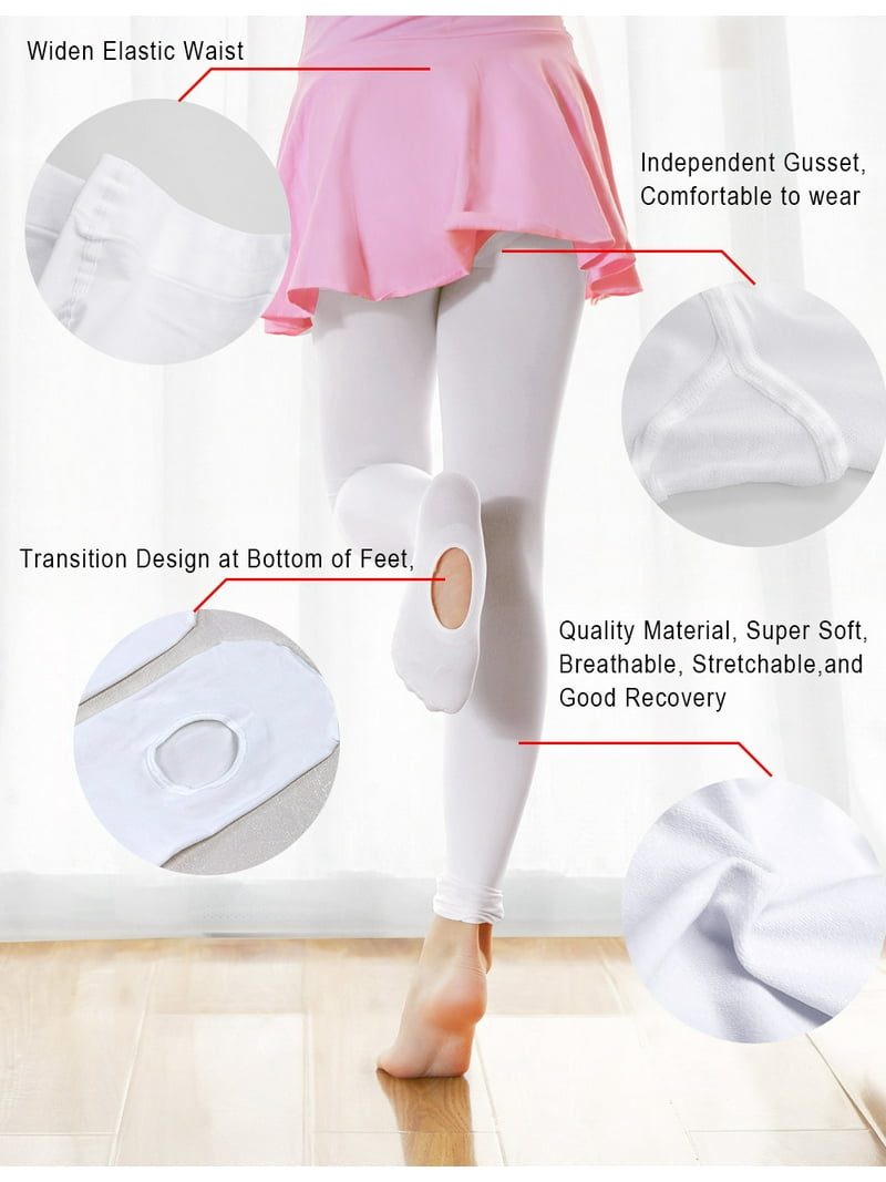 Womens/Ladies Full Foot Dance Ballet Tights (1 Pair) (White) SILKY