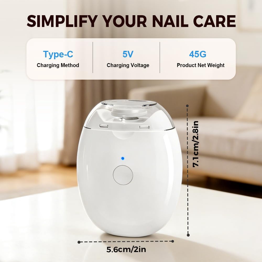 Electric Nail File, 2026 New Universal Automatic Nail Clippers, Baby Nail File Electric with Led Light and 3 Speeds, for Toenail Fingernail Grooming Home Office Salon (2 pcs)