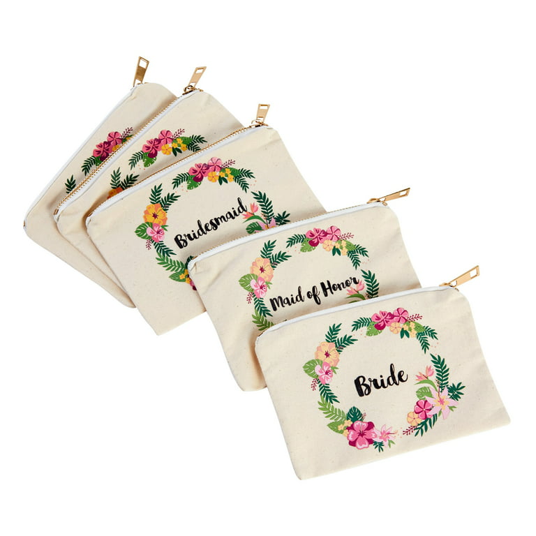  Bridesmaid Makeup Bags, Gold Cosmetic Bag, Rose Gold Bridesmaid  Bag, Clear Personalized Makeup Bag, Cute Bridesmaid Gift Ideas : Handmade  Products