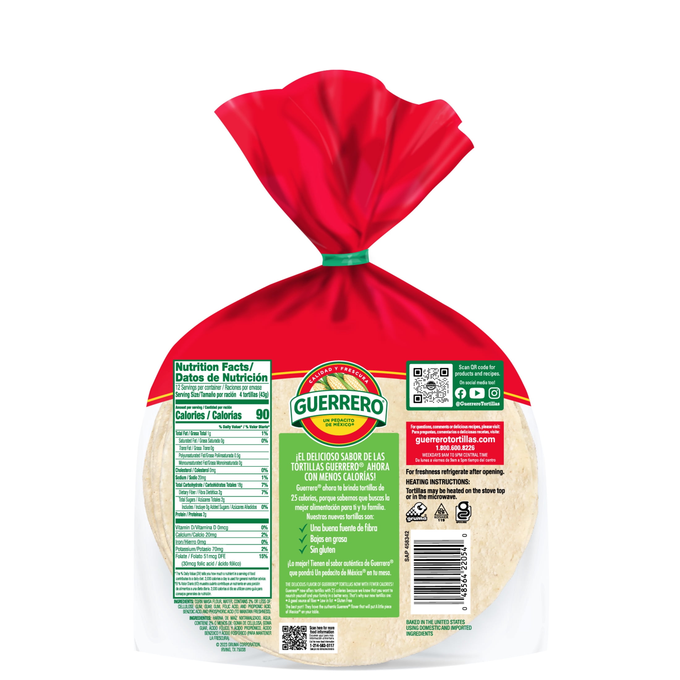 Guerrero 25 Calories White Corn Tortillas, 50 Count