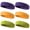 Purple/Yellow/Green, variant on 6Pcs Sports Sweatbands, Elastic Cotton Headbands for Men & Women, Absorbent