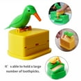 thumbnail image 2 of spellwife Toothpick Box Toothpick Storage Case Automatic Dispenser Bird Shape ABS Plastic Holder, Green, Yellow, 2 of 8