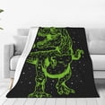 thumbnail image 1 of Fotbe DINOSAUR IN SPACE Manta de Franela Acolchonada con Estampado, Súper Suave y Esponjosa, Extra Grande para Sofá, Cama, Uso Todo el Año-40"x30", 1 of 7