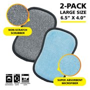 Tuff-Scrub Original Microfiber Scrub-N-Wipe Cleaning Pads, 2 Pack Large Size