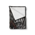 thumbnail image 2 of Fruit Soft Flannel Fleece Throw Blanket, Ripe Cherries Sketch Style Stem and Leaves Fruit Shop Sign Design on Dark Backdrop, Cozy Plush for Indoor and Outdoor Use, 50" x 70", Multicolor, by Ambesonne, 2 of 5