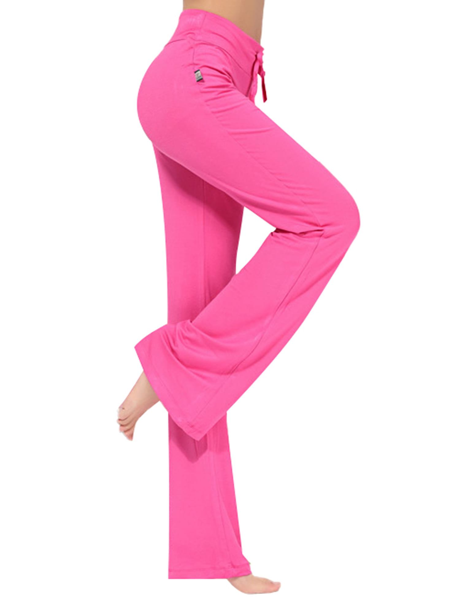 Women Mid Waist Yoga Sport Bell Bottom Pants Drawstring Comfy ...