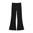 thumbnail image 4 of SNKSDGM Women's Plus Black Pants for Women Plus Size Work Beach Pants for Women Petite Length Casual Shopping High Waist Knit Flared Pants Slacks Women M, 4 of 5