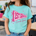 thumbnail image 4 of Back To School Shirt, Custom Grade Name Pennant Tee, Pink Bow First Day Of School Outfit, Cute Classroom Gift, 4 of 10