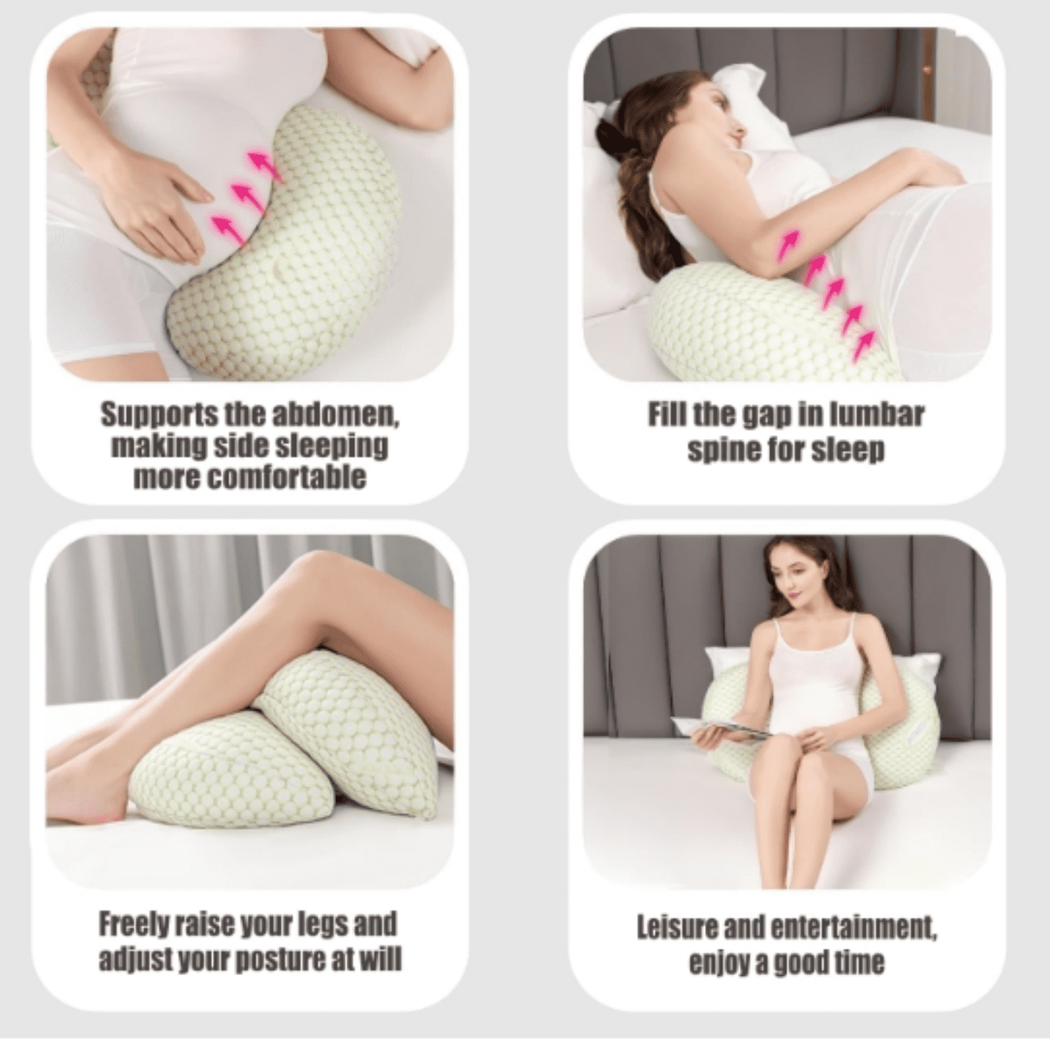 Pregnancy Pillow for Women - Full Body Maternity Pillow for Back & Hip Support, Removable Soft Cover for Side Sleeper Comfort