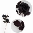 thumbnail image 3 of Simulación de rosa negra con un ligero tinte rojo/tela de seda, alambre de hierro/78cm, 2 flores (10cm y 11cm)/(39*10*2,80), 3 of 5