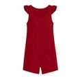 thumbnail image 4 of POIUYTR Women Summer Casual Jumpsuit Loose Ruffle Sleeveless Romper Vacation Straight Leg One-Piece Shorts, 4 of 6