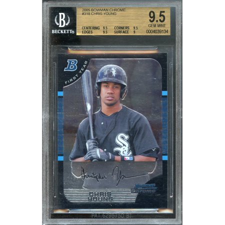 2005 Bowman Chrome Football Card - 2005 bowman chrome #318 CHRIS YOUNG white sox rookie BGS 9.5 (9.5 9.5 9.5 9)