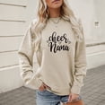 thumbnail image 2 of NinXxx Women's Casual Print Hooded Pullover with Pocket Sweatshirt Khaki XL, 2 of 4