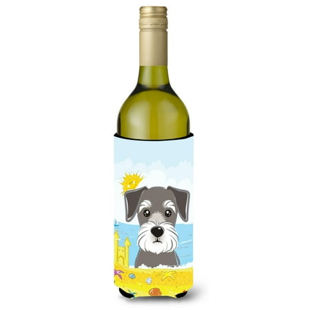 

Carolines Treasures BB2074LITERK Schnauzer Summer Beach Wine Bottle beverage Insulator Hugger Wine Bottle multicolor