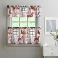 thumbnail image 2 of Kitchen Curtains 24 Inch Short - 3 Panel Set, Cute Horse Pony Print, Rod Pocket Window Curtain, 100% Polyester for Farmhouse, Retro Rural Kitchen, Easy Wash, 2 of 6