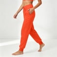 thumbnail image 5 of Baggy Sweatpants for Women Casual Workout High Waisted Joggers Comfy Fleece Straight Leg Lounge Pants Fall 2026,Orange L, 5 of 8