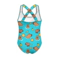 thumbnail image 5 of Uorisanigo Cute Capybara Girls Swimsuit One Piece Quick Dry Sport Summer Beach Bathing Suit with Crossback Straps Swimwear, Size 5-6, 5 of 7