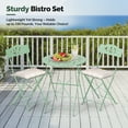thumbnail image 3 of Zimtown 3Pcs Patio Folding Bistro Set w/Cushion, Small Foldable Conversation Set for Indoor Outdoor Balcony, Mint Green, 3 of 8