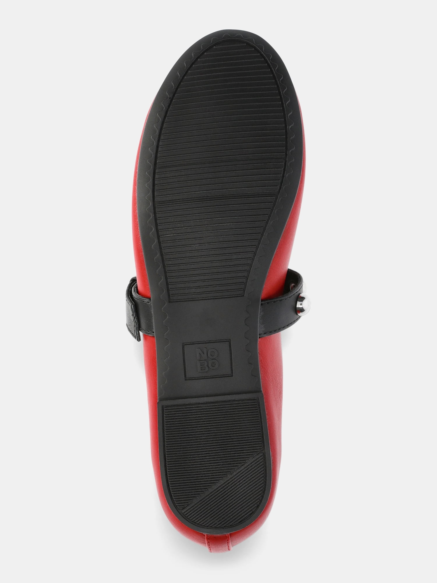 No Boundaries Women's Faux Leather Mary Jane Flats with Studs