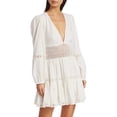 thumbnail image 3 of Free People Women's the Delightful Lace Inset Plunging Mini Dress White Size 12, 3 of 5