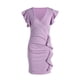 thumbnail image 4 of VISgogo Vestido de manga corta ajustado para mujer, de una pieza con escote en V profundo de color sólido en 10 colores, S / M / L / XL VISgogo moda, 4 of 9