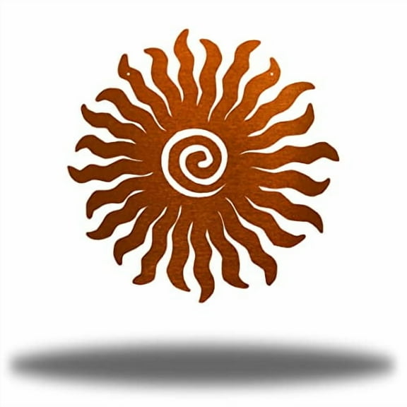 Riverside Designs Sunburst Metal Wall Art Steel Outdoor Decor - Heavy-Duty and Waterproof - Made in USA (12", Copper)
