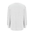 thumbnail image 5 of asdoklhq Christmas Tshirts Women Christmas Women's Printed Neck Hem Slit Long Sleeved Loose T-shirt Top White 2X, 5 of 5