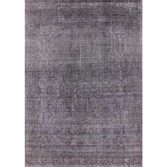 Ahgly Company Indoor Rectangle Mid-Century Modern Carbon Gray Oriental Area Rugs, 2' x 5'