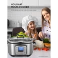 thumbnail image 4 of HOUSNAT 10 in 1 Slow Cooker, 6QT Stainless Steel Inner Pot, with Slow Cook, Sauté, Steam, Smart Timer, 108-428°F Temperature Control, 24H Delay Start, 4 of 7