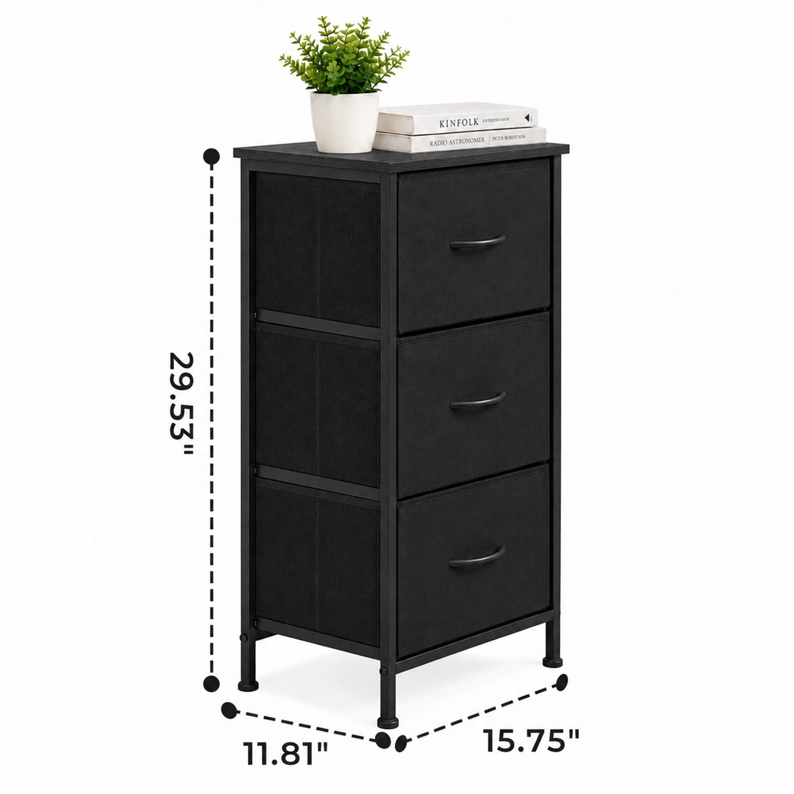 Alvantor 3-Tier Drawer Fabric Dresser, Roomy Fabric Drawers, Compact Nightstand, Bedroom or Closet Use, Chest Of Drawers, Dresser for Small Spaces